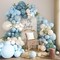 124PCS Dusty Blue Balloon Arch Kit, Blue and White Balloon Garland, Macaron Light Blue Sand White Party Decorations for Baby Shower Bridal Birthday